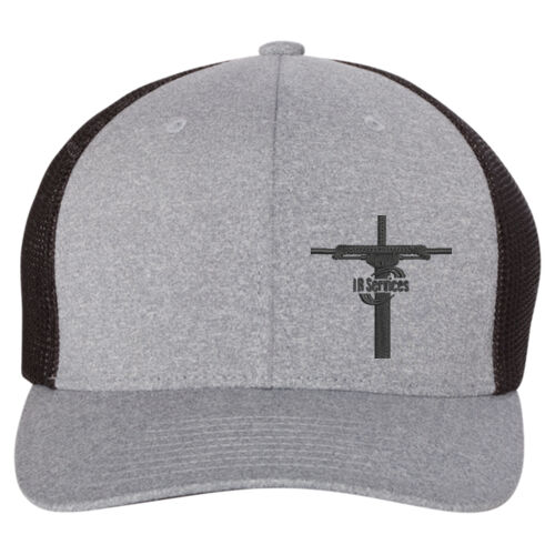Melange Trucker Cap With Mesh Back - Black Thumbnail